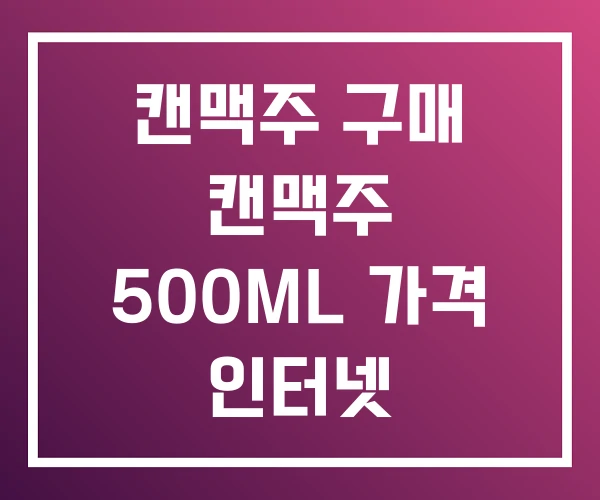 캔맥주 구매 캔맥주 500ML 가격 인터넷