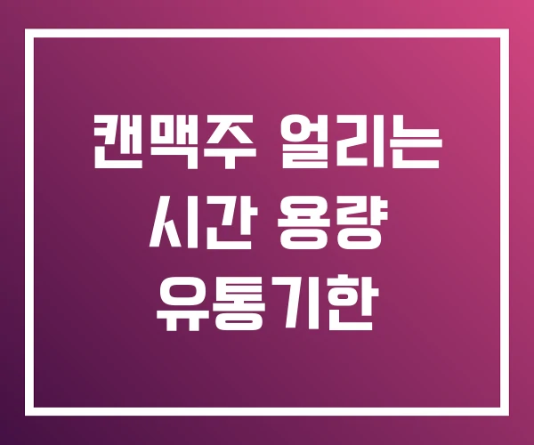 캔맥주 얼리는 시간 용량 유통기한 캔맥주 얼리는 시간 용량 유통기한