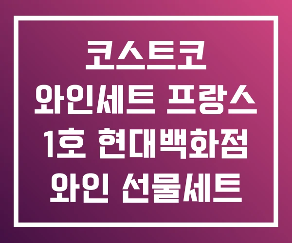 코스트코 와인세트 프랑스 1호 현대백화점 와인 선물세트 코스트코 와인세트 프랑스 1호 현대백화점 와인 선물세트
