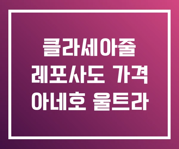 클라세아줄 레포사도 가격 아네호 울트라