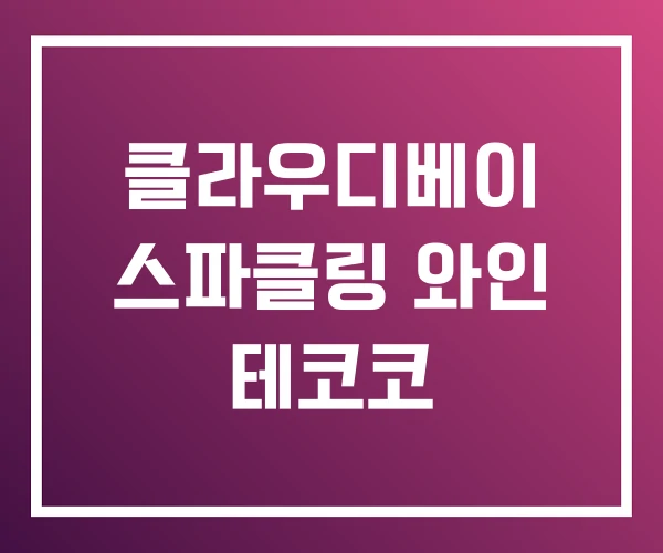 클라우디베이 스파클링 와인 테코코 클라우디베이 스파클링 와인 테코코