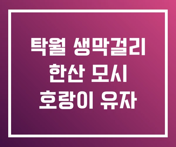탁월 생막걸리 한산 모시 호랑이 유자
