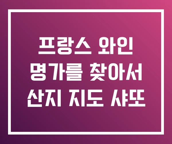 프랑스 와인 명가를 찾아서 산지 지도 샤또 프랑스 와인 명가를 찾아서 산지 지도 샤또
