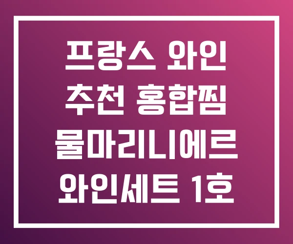 프랑스 와인 추천 홍합찜 물마리니에르 와인세트 1호