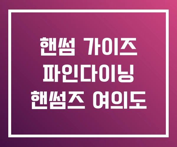 핸썸 가이즈 파인다이닝 핸썸즈 여의도 핸썸 가이즈 파인다이닝 핸썸즈 여의도