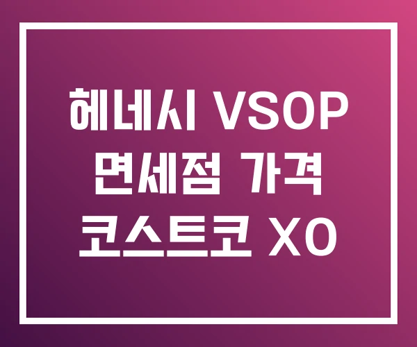 헤네시 VSOP 면세점 가격 코스트코 XO